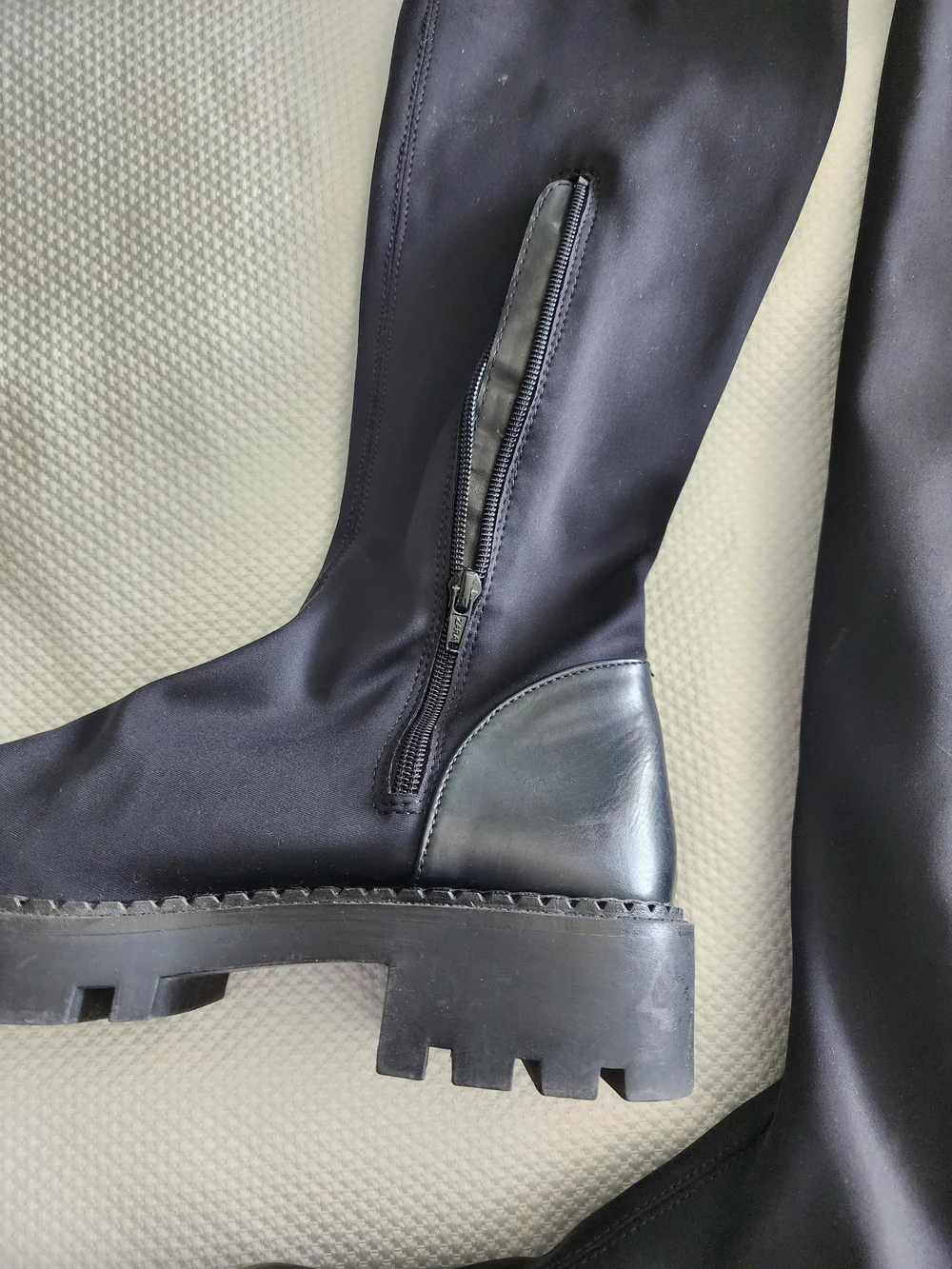 Zara Black Over-the-Knee Flat Boots